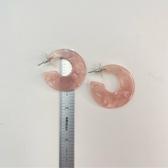 PINK Hoop Resin Earrings - Picture 6 of 7